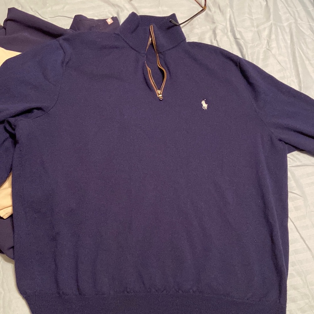 Polo 1/2 zip sweater, Merino Wool